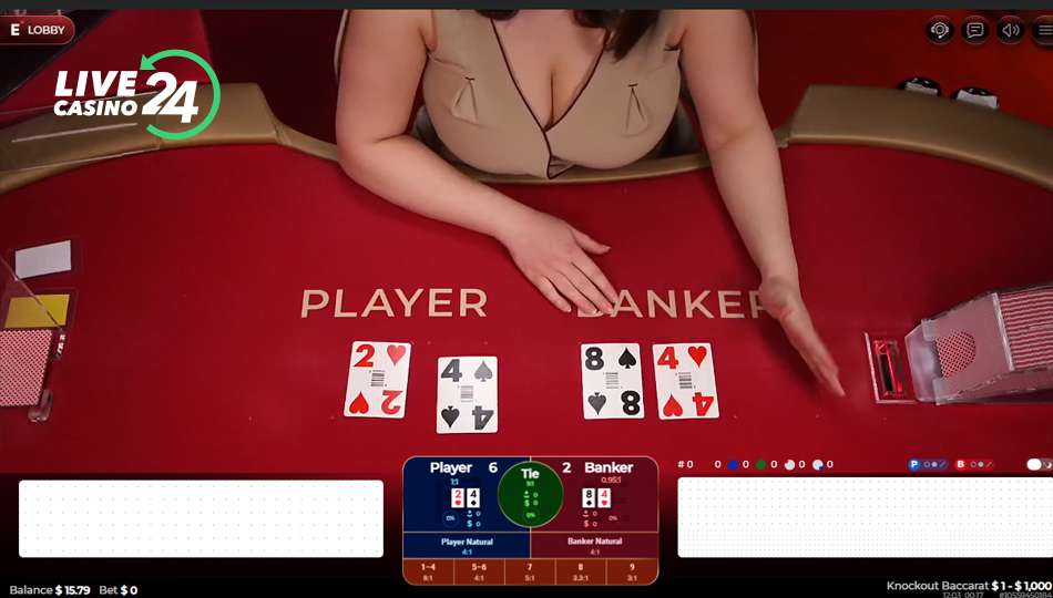 Knockout Baccarat Valor das cartas