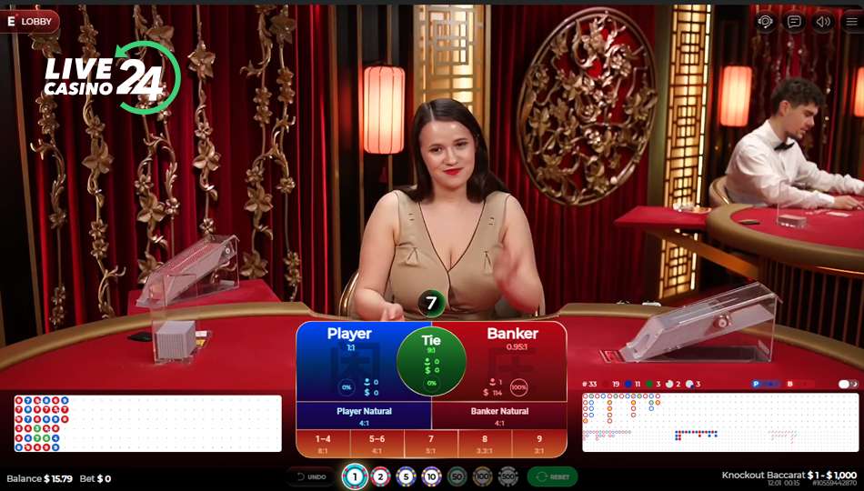 Knockout Baccarat Faça sua aposta