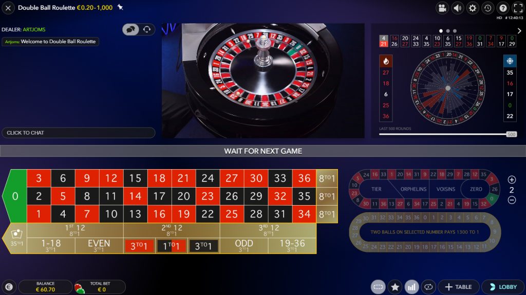 live double ball roulette