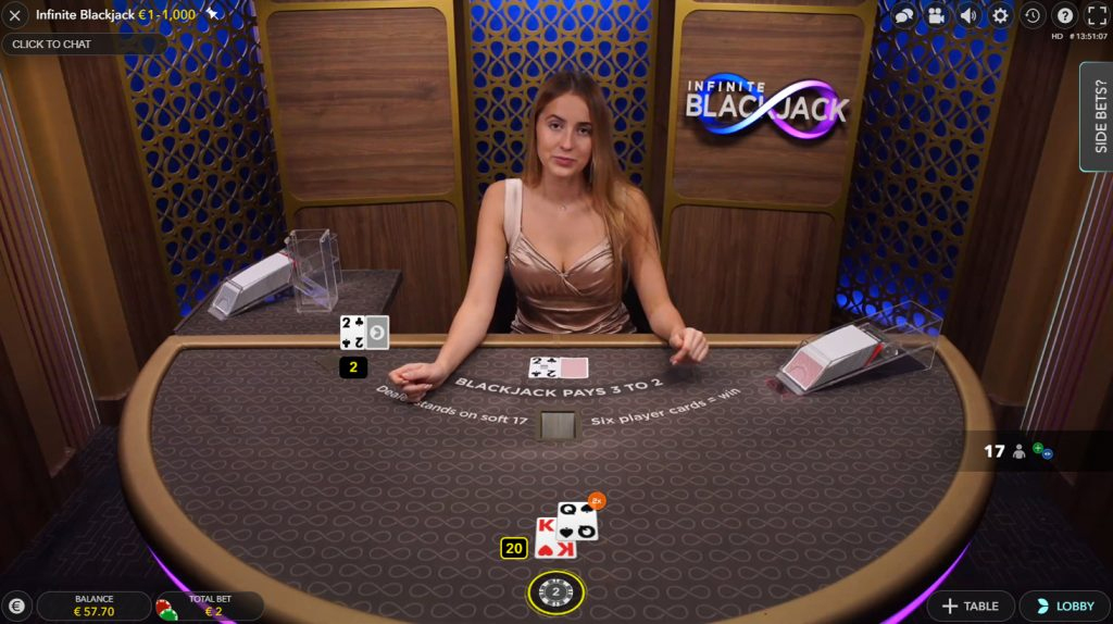 spiele live infinite blackjack