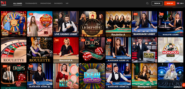 All the popular live casino games