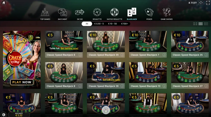 live blackjack online casinos india