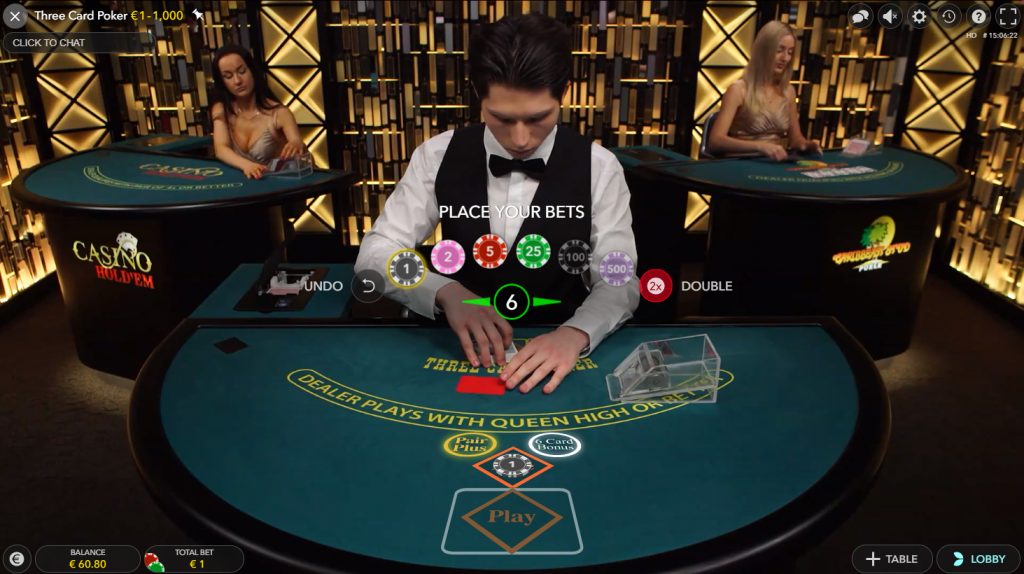 Live Three Card Poker evolution