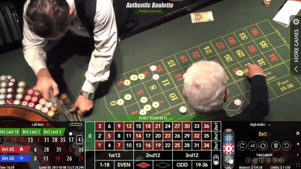 Roulette Professionnelle d'Authentic casino
