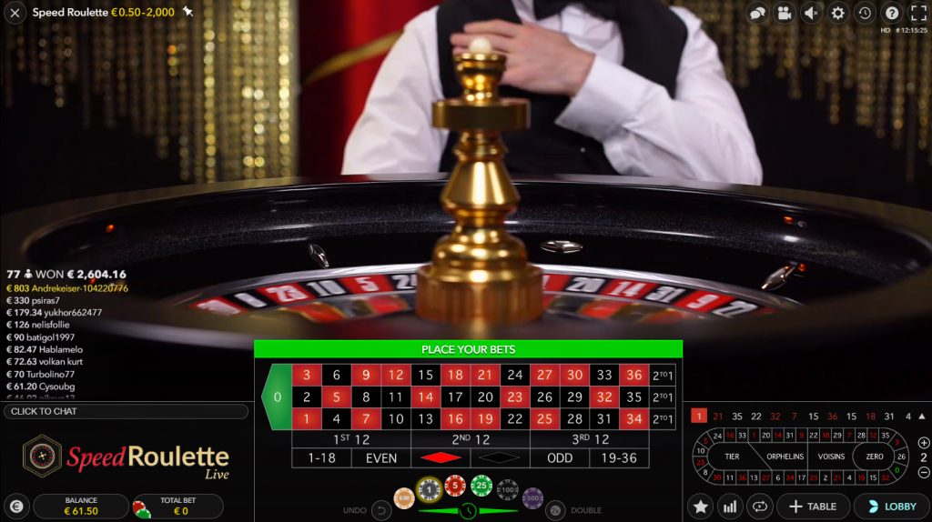 Speed Roulette casino en direct