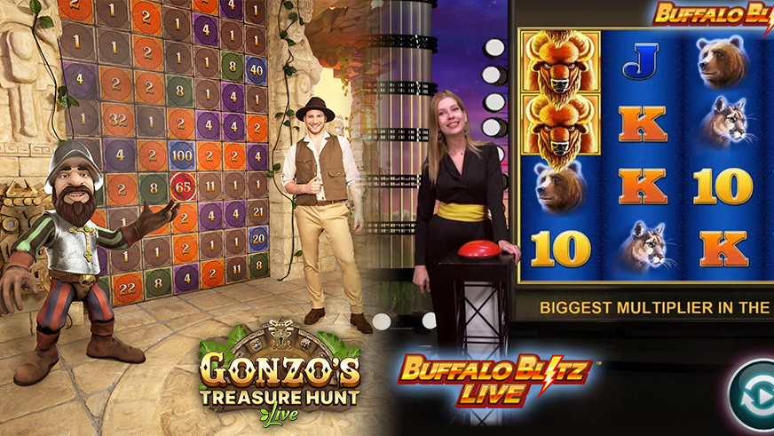 Gonzo’s Treasure Hunt & Buffalo Blitz Live vergeleken
