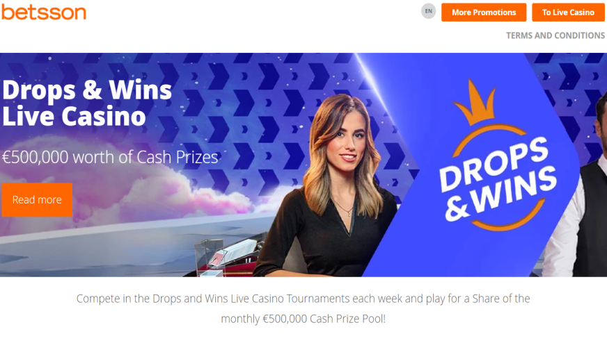 Revel in the Excitement of Betsson’s €500,000 Drops & Wins Live Casino Tournaments