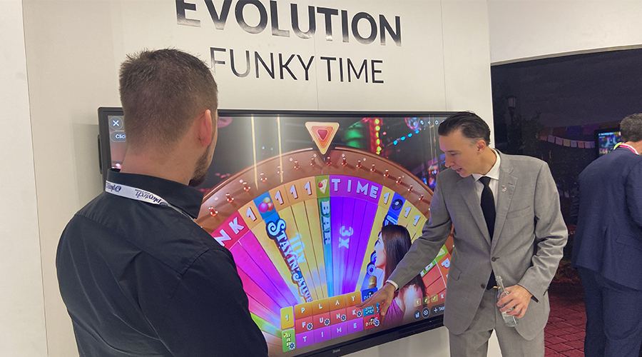 Todd Haushalter, Chief Product Officer of Evolution, presents Funky Time on ICE 2023