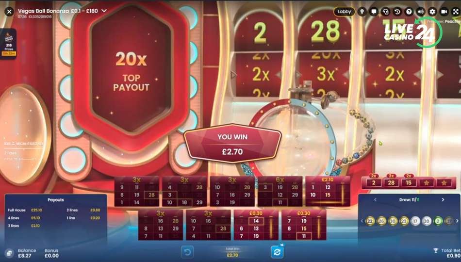 Os ganhos são pagos no Vegal Ball Bonanza