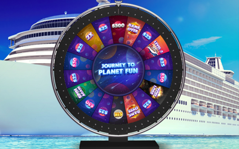 The DigiWheel can be found in the casino on Cruise Liners