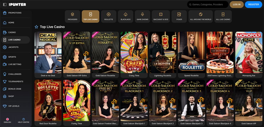 The best live casino games can be played at MrPunter