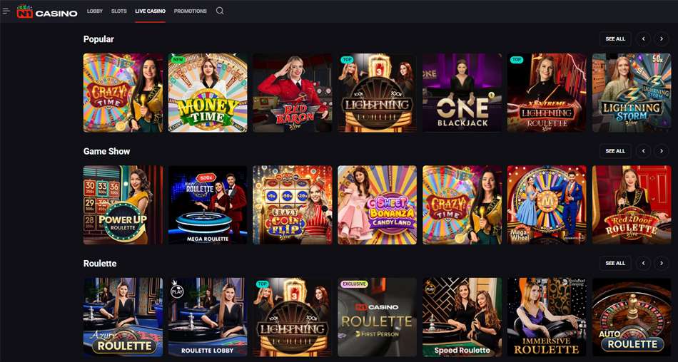 N1 Casino Live Casino Lobby livecasino24