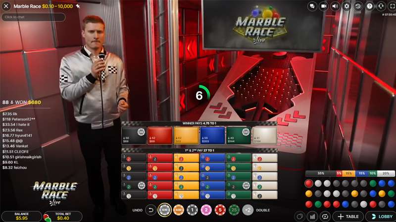 marble race live betting