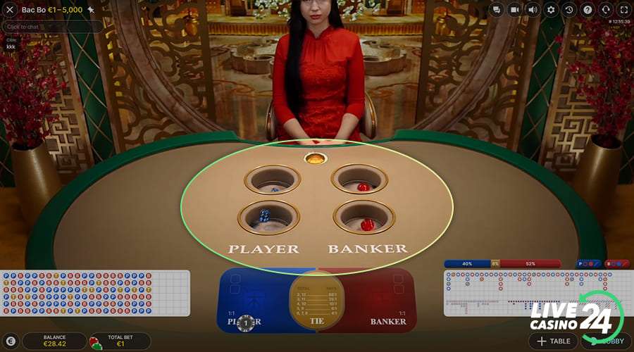 Third step in playing Bac Bo live casino game