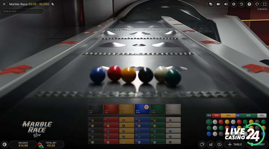 Third step in playing Marble Race Live game