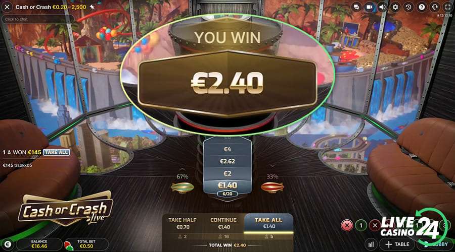 Oitavo passo para jogar o jogo de cassino Cash or Crash