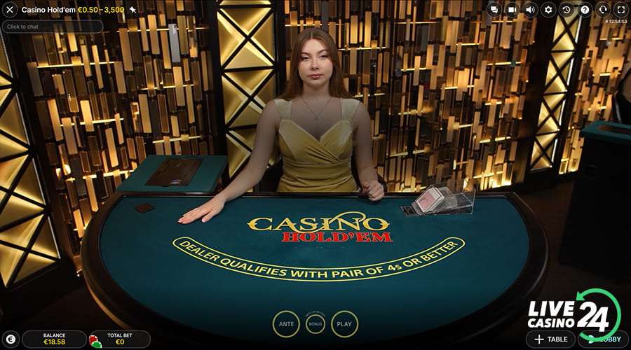 Second step in playing Casino Hold'em live poker game