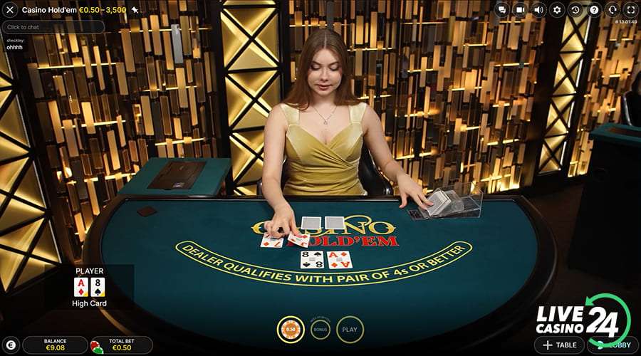 Fourth step in playing Casino Hold'em live poker game