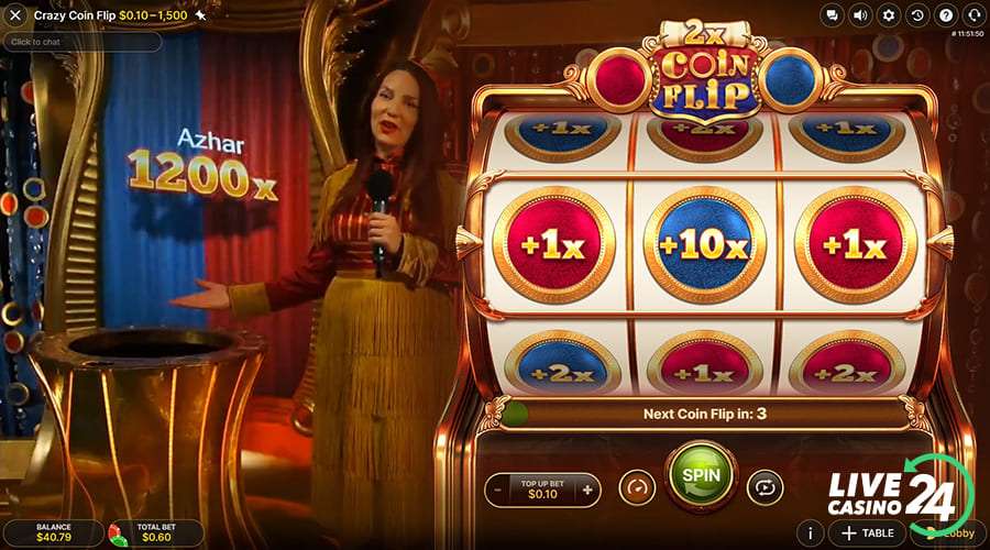 Sixth step in playing Crazy Coin Flip live casino game