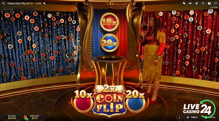 Seventh step in playing Crazy Coin Flip live casino game