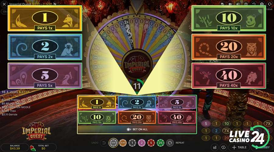 Terceiro passo para jogar o jogo de cassino ao vivo Imperial Quest