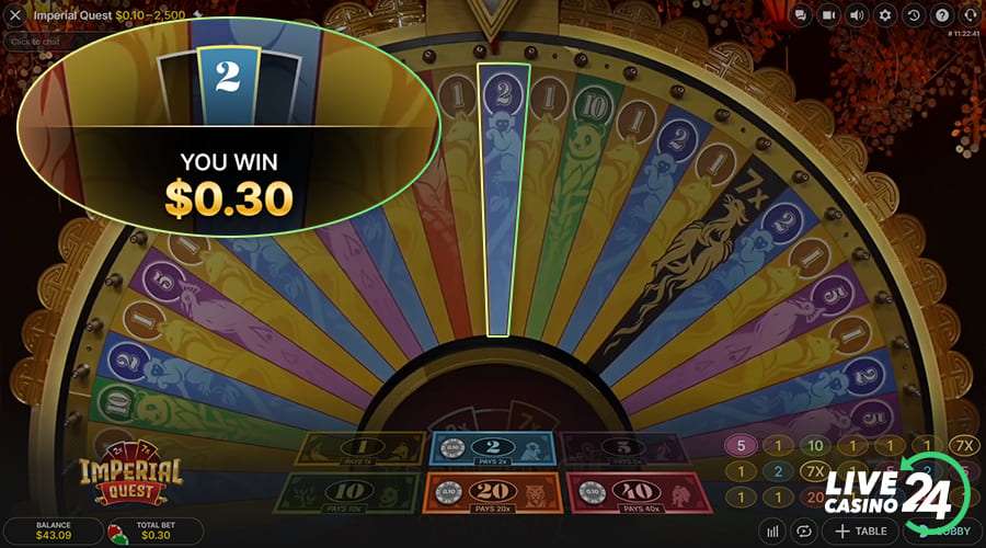 Quinto passo para jogar o jogo de cassino ao vivo Imperial Quest