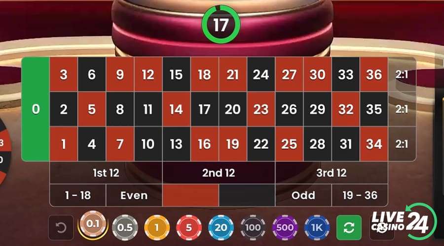 Segundo passo para jogar o jogo ao vivo Lucky 6 Roulette