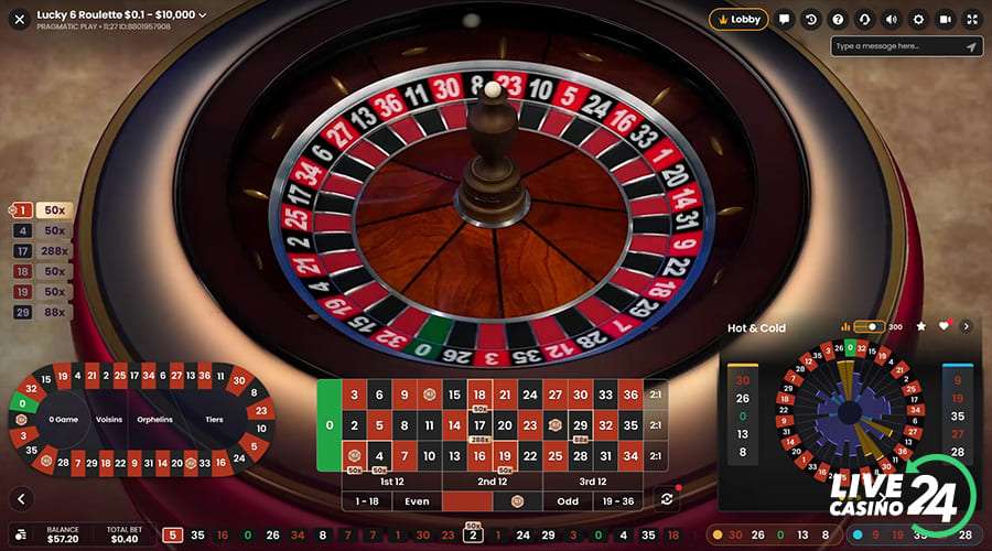 Quarto passo para jogar o jogo ao vivo Lucky 6 Roulette