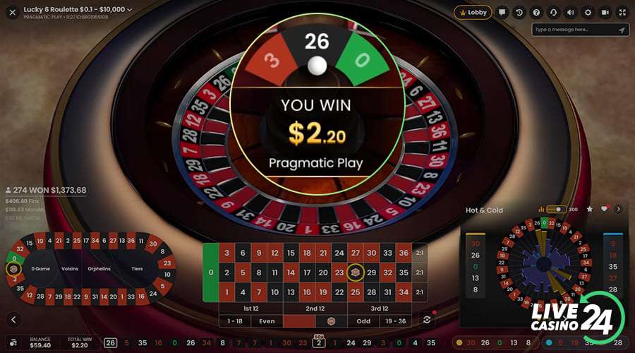 Quinto passo para jogar o jogo ao vivo Lucky 6 Roulette
