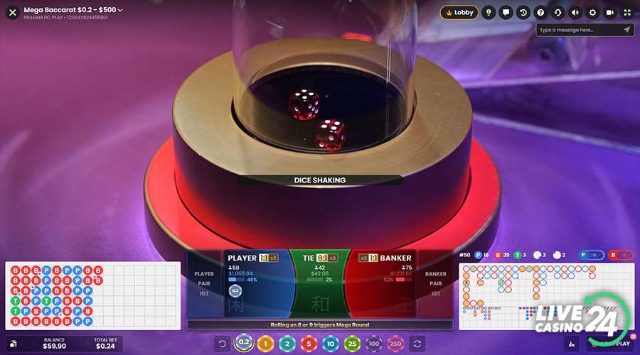 Terzo passo per giocare al gioco da casinò live Mega baccarat