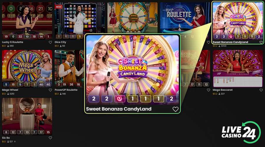 First step in playing Sweet Bonanza Candyland game show