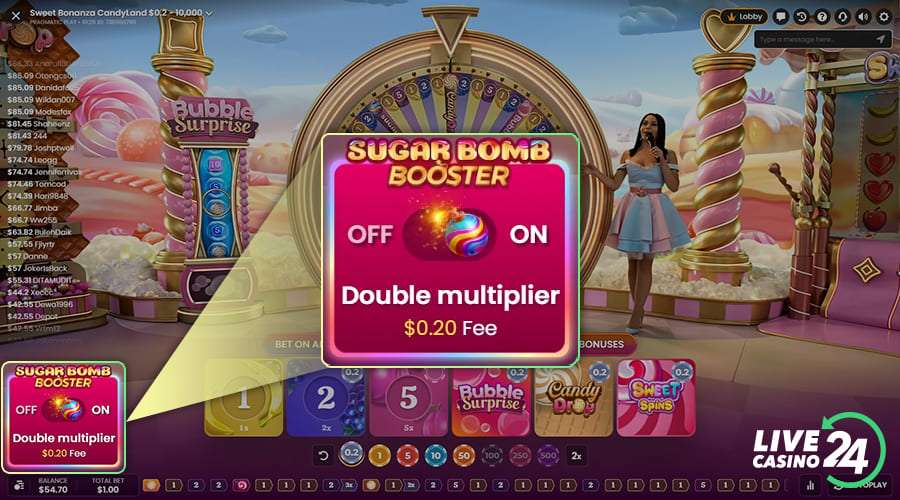 Third step in playing Sweet Bonanza Candyland game show
