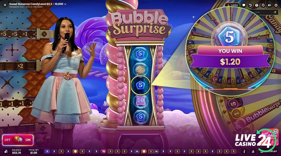 Fifth step in playing Sweet Bonanza Candyland game show
