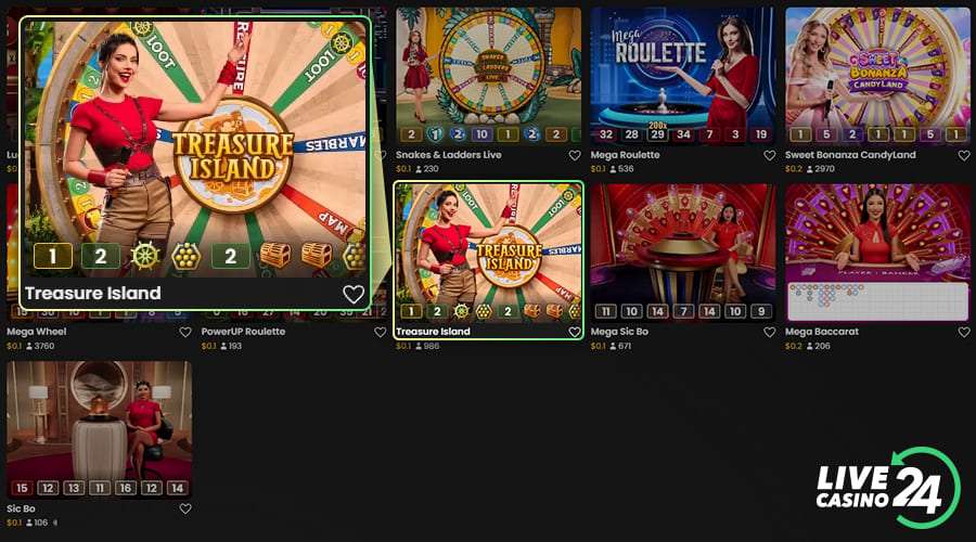 Terceiro passo para jogar o game show Treasure Island