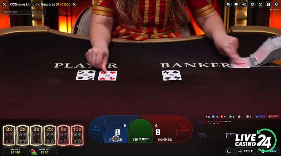 Fourth step in playing XXXTreme Lightning Baccarat live game