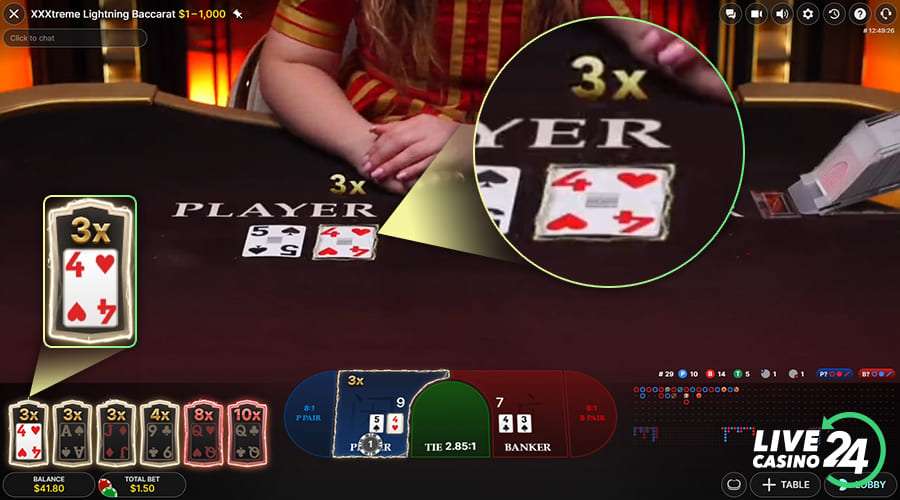Fifth step in playing XXXTreme Lightning Baccarat live game