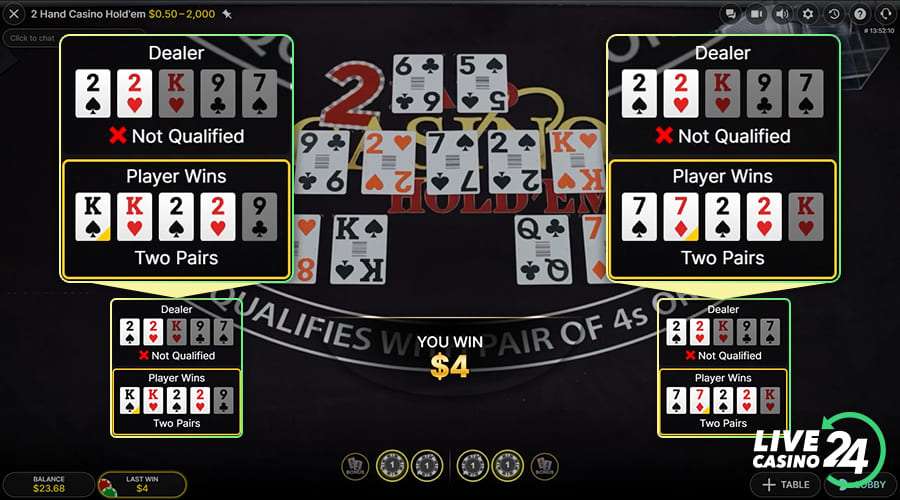 Fifth step in playing 2 Hand Casino Hold'em live poker