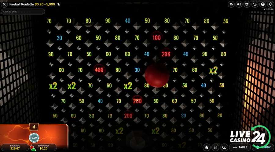 Sétimo passo para jogar o jogo de cassino ao vivo Fireball Roulette