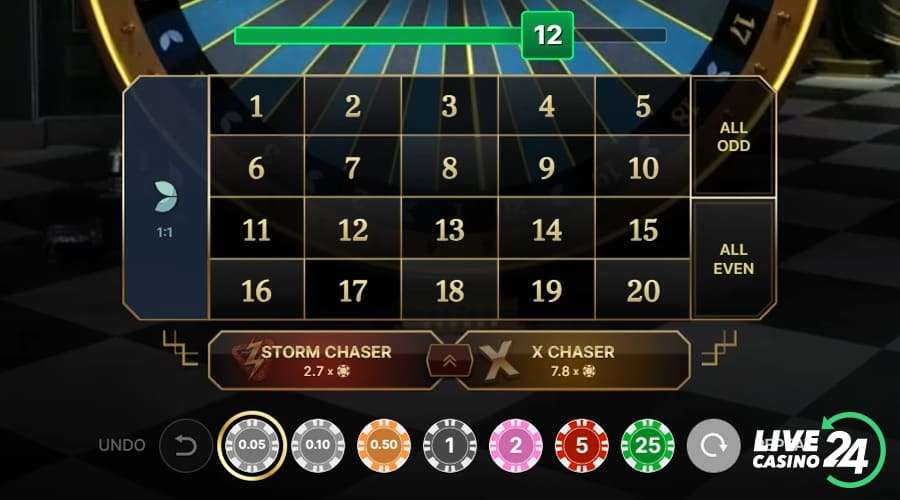Primeiro passo para jogar o game show ao vivo Lightning Storm