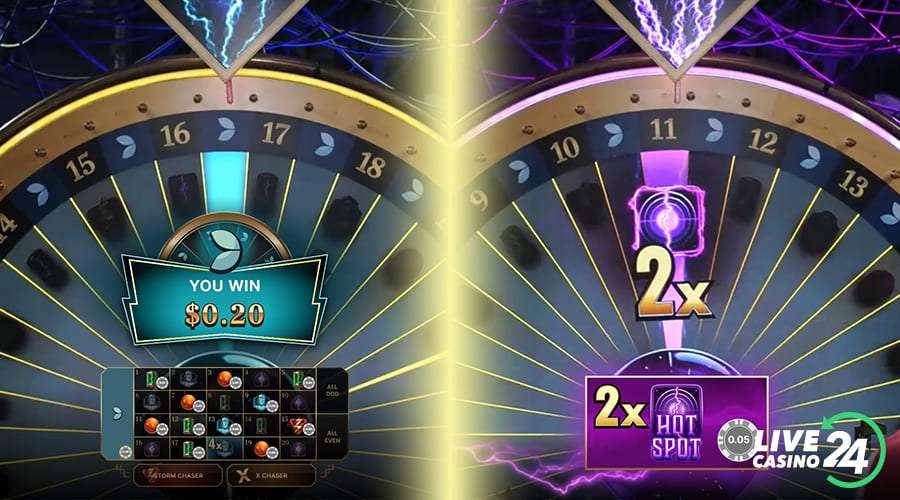 Quarto passo para jogar o game show ao vivo Lightning Storm