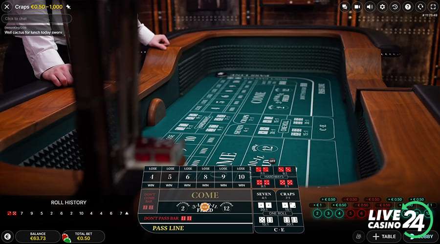Second step in playing Craps live casino game