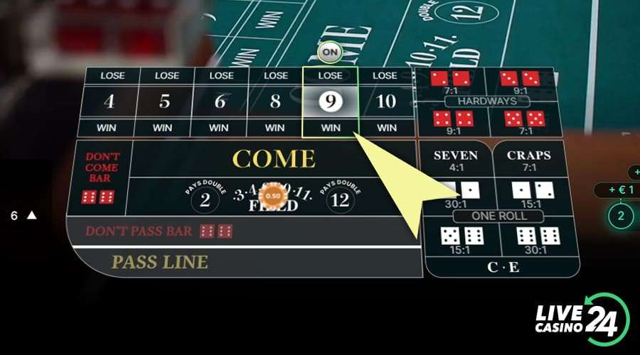 Fourth step in playing Craps live casino game