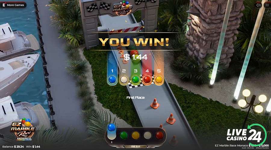 Quarto passo para jogar o jogo de cassino EZ Marble Race Monaco