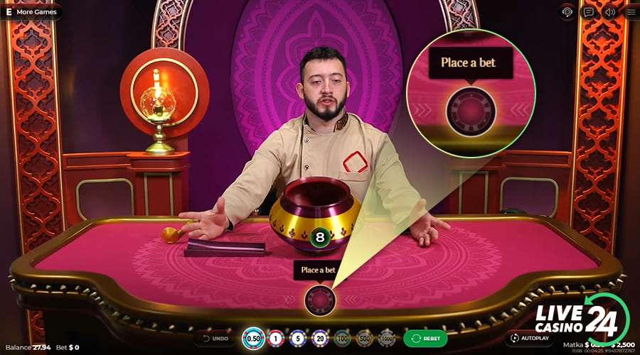 Second step in playing Matka Live casino game