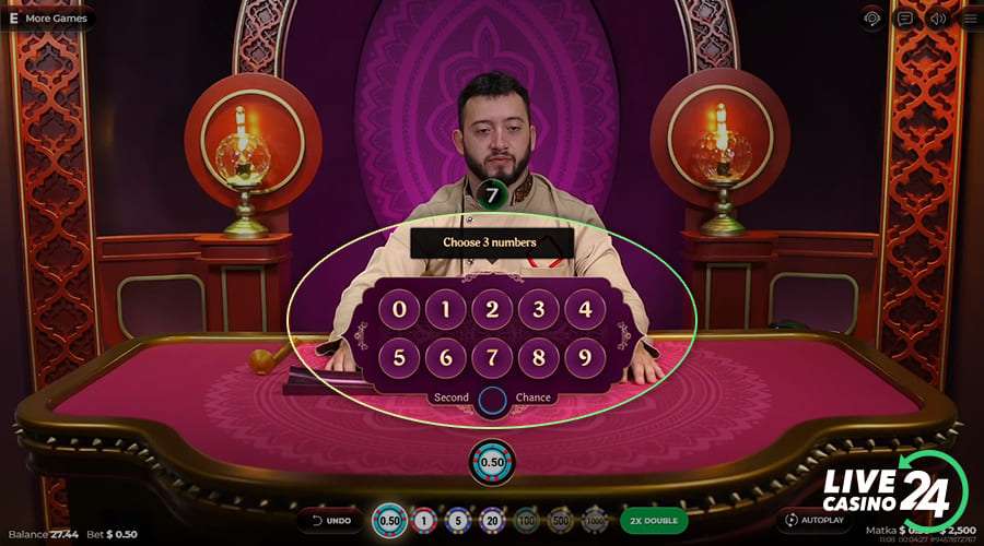 Third step in playing Matka Live casino game