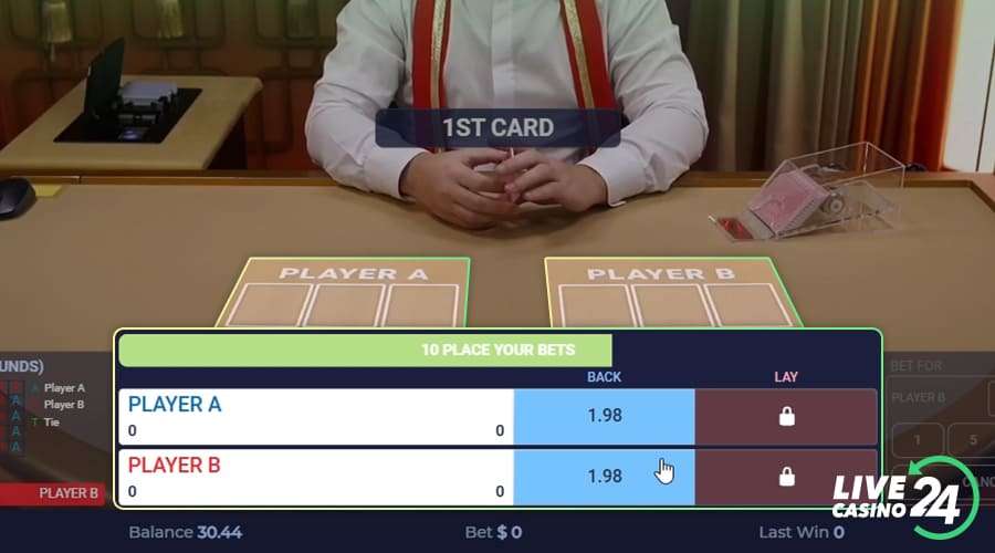 First step in playing One Day Teen Patti casino game