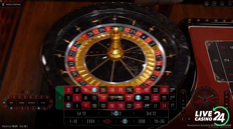 Segundo passo para jogar Revolution Roulette jogo de cassino ao vivo