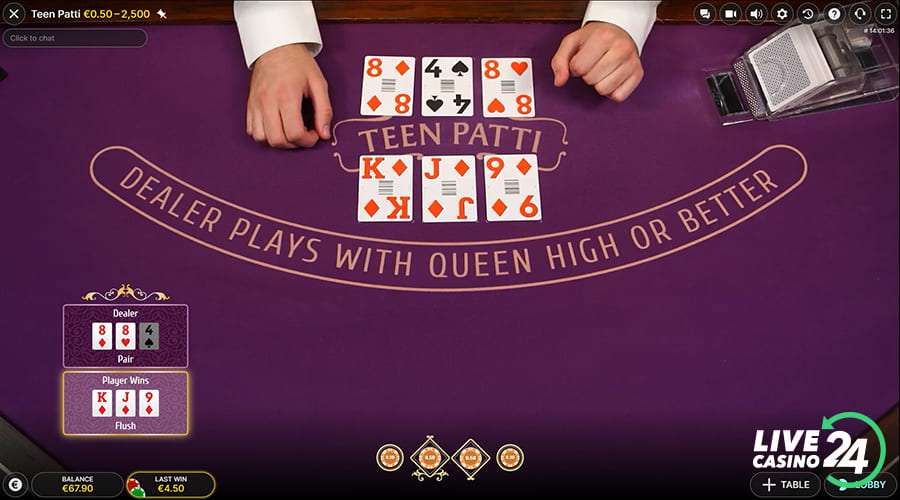 Fourth step in playing Teen Patti Live