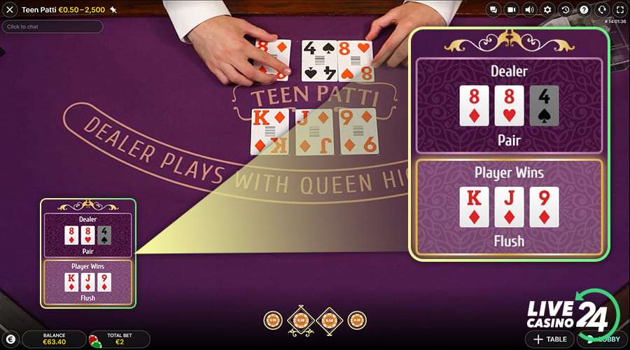 Fifth step in playing Teen Patti Live