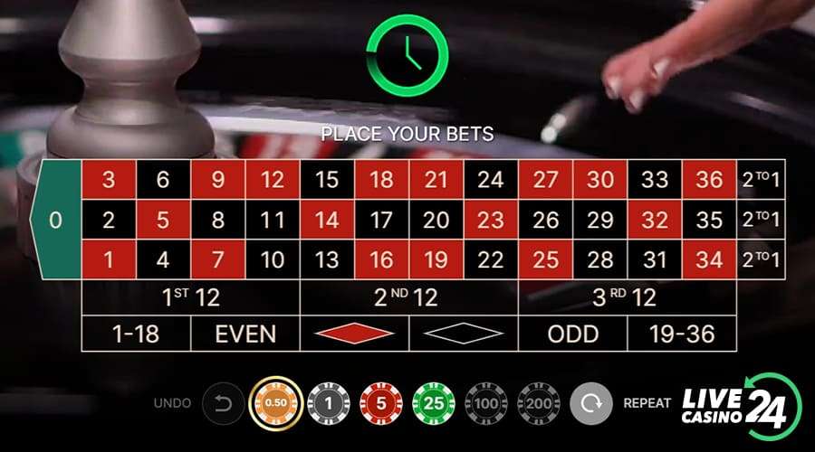 Second step in playing Immersive Roulette live casino game